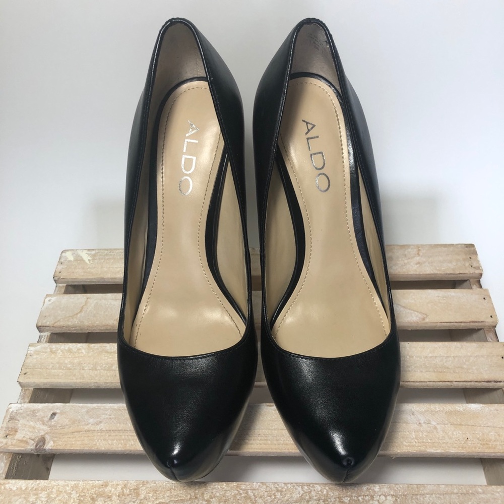 ALDO Pump High Heels Platform Black Size 6 Gold